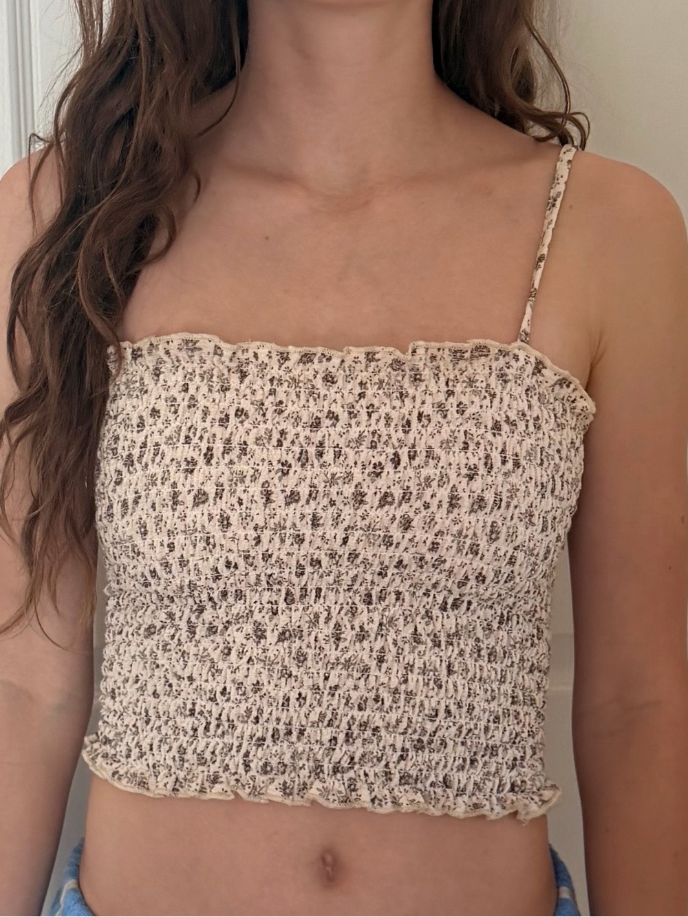 Cropped floral tank